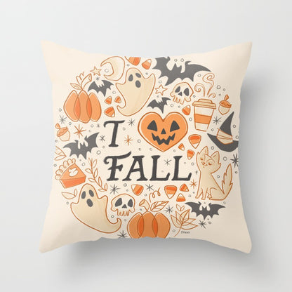Halloween Pumpkin Pillow Cover — 18x18in, 25 Color Options