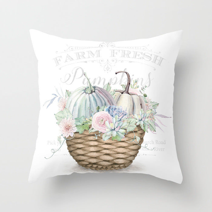 Halloween Pumpkin Pillow Cover — 18x18in, 25 Color Options