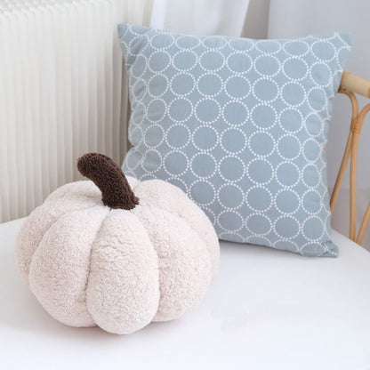 Autumn Pumpkin Plush Pillow — 35x20cm, 3 Warm Tones