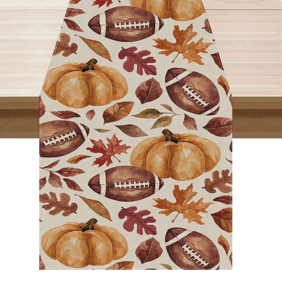 Autumn Elegance Linen Table Runner — 13x72", Premium Natural Linen