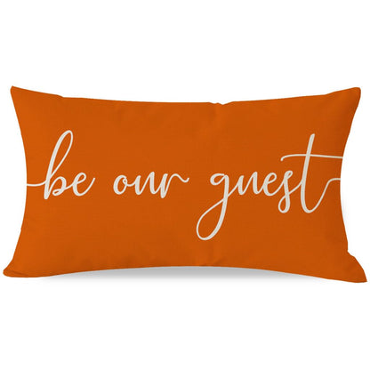 "Be Our Guest" Farmhouse Lumbar Pillow Cover 12x20in