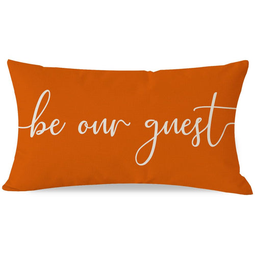 "Be Our Guest" Farmhouse Lumbar Pillow Cover 12x20in