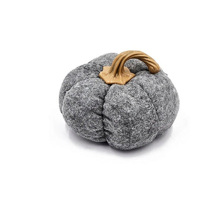 Gray Fabric Pumpkin Decor — Set of 3, 8.3x8.3x5.5"