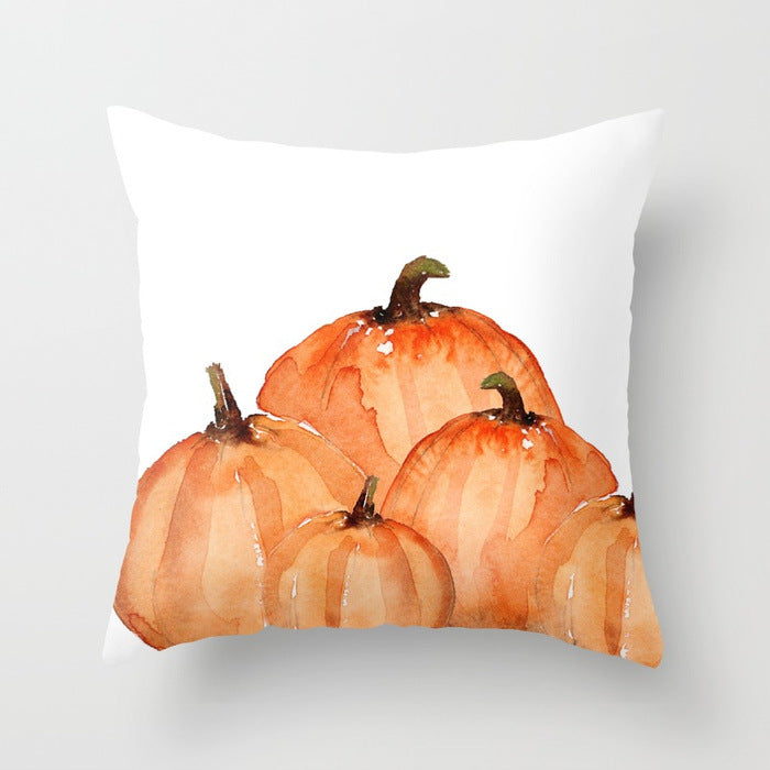 Halloween Pumpkin Pillow Cover — 18x18in, 25 Color Options