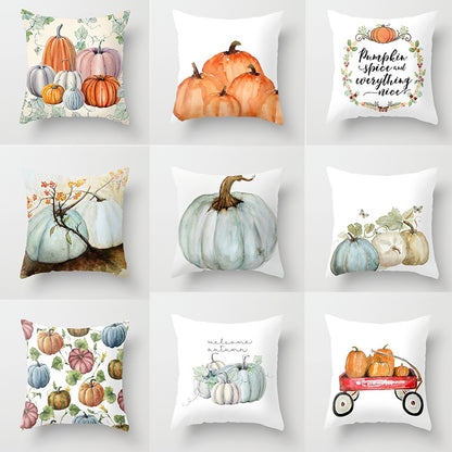 Halloween Pumpkin Pillow Cover — 18x18in, 25 Color Options