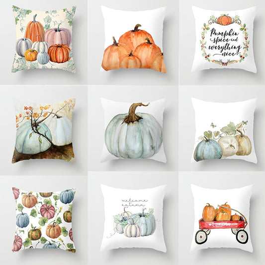 Halloween Pumpkin Pillow Cover — 18x18in, 25 Color Options