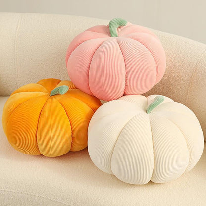 Chic Minimalist Pumpkin-Shaped Pillow — 6 Colors, Sizes 7in to 14in