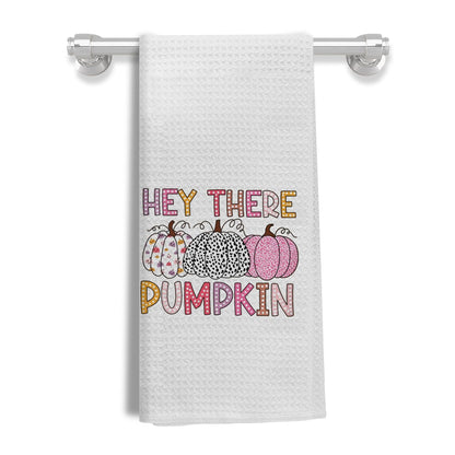 Autumn Pumpkin Hand Towels "Hey There Pumpkin" 6x24in