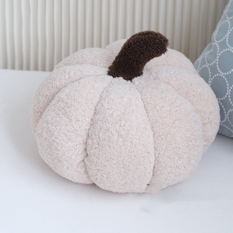 Autumn Pumpkin Plush Pillow — 35x20cm, 3 Warm Tones