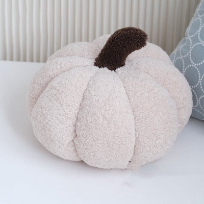 Autumn Pumpkin Plush Pillow — 35x20cm, 3 Warm Tones