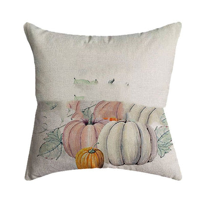 Thanksgiving Pumpkin Burlap Pillow Cover 18x18in