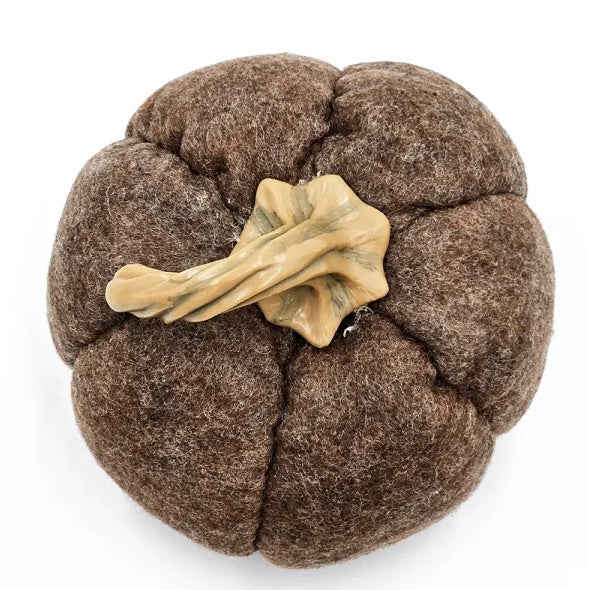 Brown Fabric Pumpkin Decor — Set of 3, 8.3x8.3x5.5"