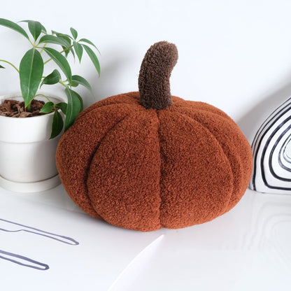 Autumn Pumpkin Plush Pillow — 35x20cm, 3 Warm Tones
