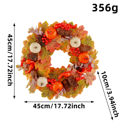Autumn Pumpkin Harvest Wreath 16in