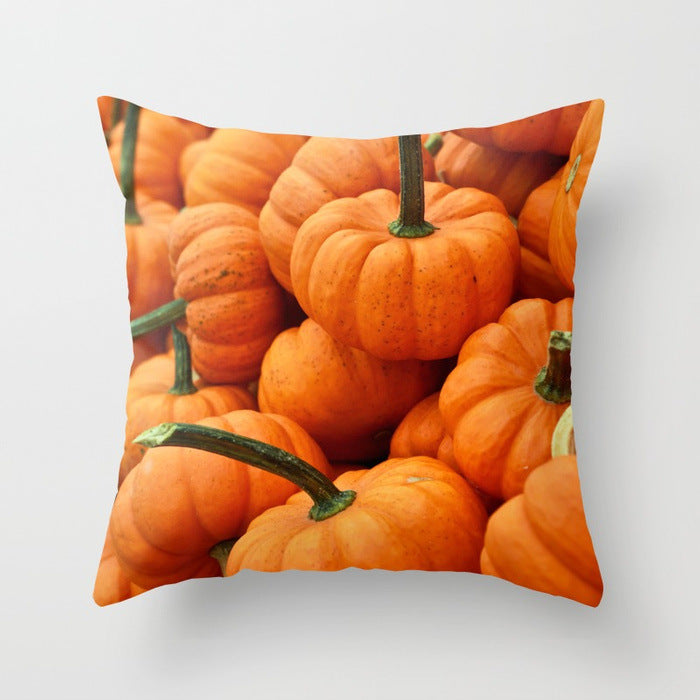 Halloween Pumpkin Pillow Cover — 18x18in, 25 Color Options