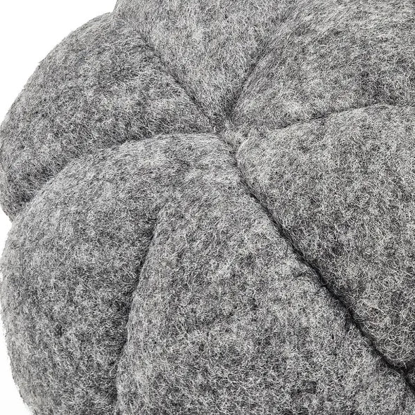 Gray Fabric Pumpkin Decor — Set of 3, 8.3x8.3x5.5"