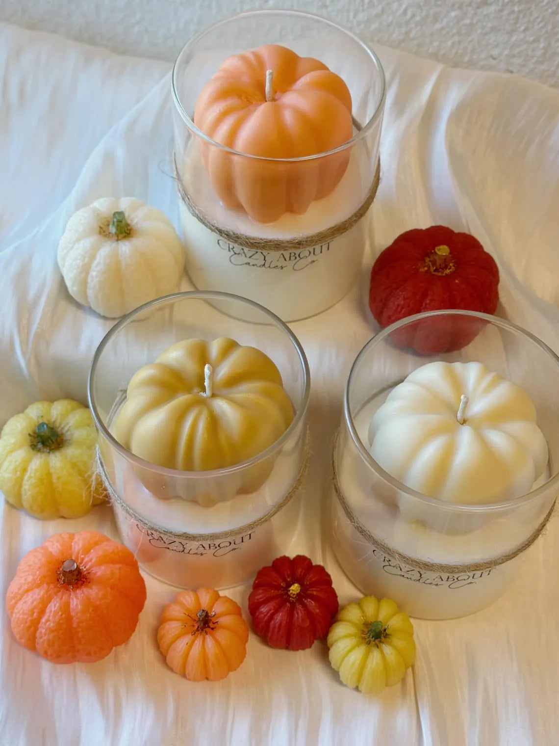 Autumn Pumpkin Soy Candle in Glass Jar — 16oz, Custom Scent & Color