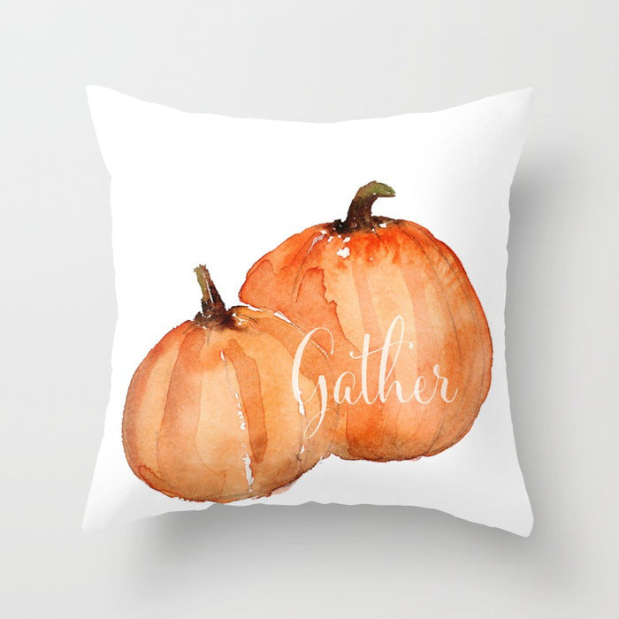 Halloween Pumpkin Pillow Cover — 18x18in, 25 Color Options