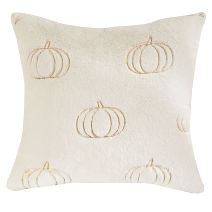 Calvessia Home Embroidered Cushion Cover – Autumn Pumpkin, 18x18 in, 11 Designs