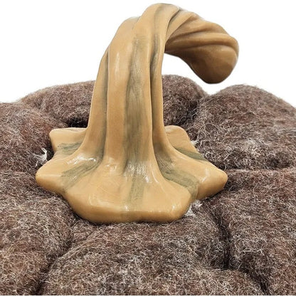 Brown Fabric Pumpkin Decor — Set of 3, 8.3x8.3x5.5"