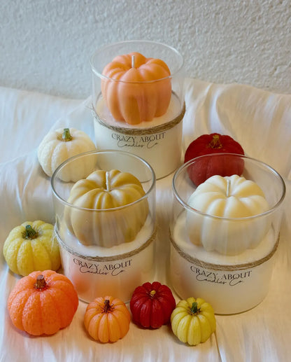 Autumn Pumpkin Soy Candle in Glass Jar — 16oz, Custom Scent & Color