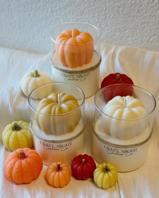 Autumn Pumpkin Soy Candle in Glass Jar — 16oz, Custom Scent & Color