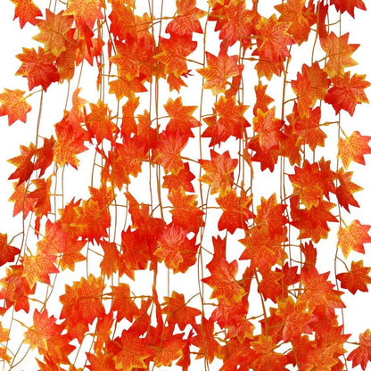 Autumn Maple Leaf Vine Garland — 12 Strands, 90ft Total, Silk Leaves