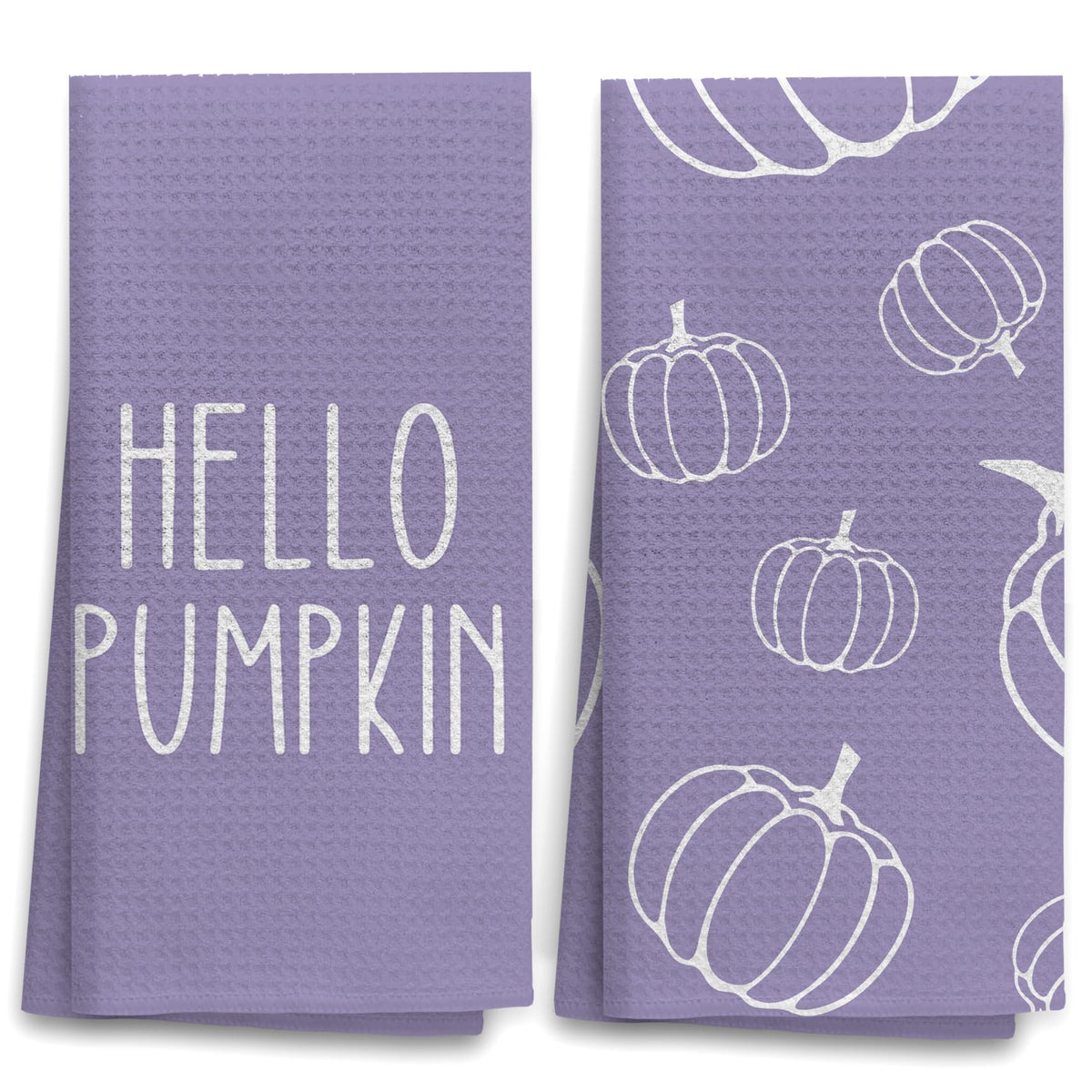 Autumn Pumpkin Kitchen Towels — Set of 2, Multi-Purpose Fall Decor