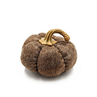 Brown Fabric Pumpkin Decor — Set of 3, 8.3x8.3x5.5"