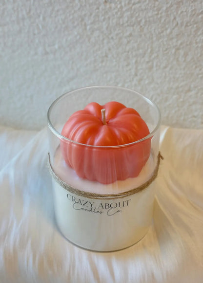 Autumn Pumpkin Soy Candle in Glass Jar — 16oz, Custom Scent & Color
