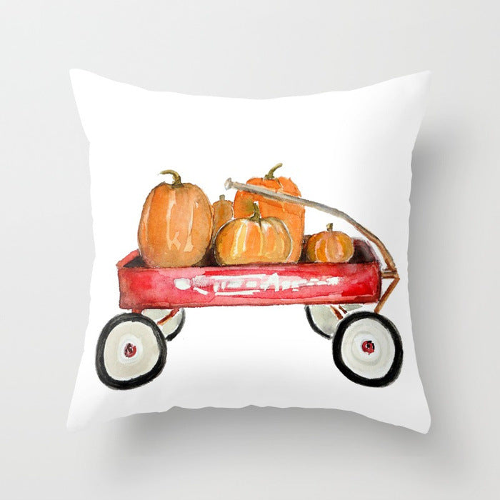Halloween Pumpkin Pillow Cover — 18x18in, 25 Color Options