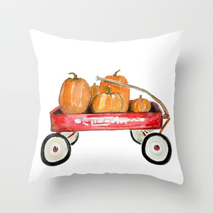 Halloween Pumpkin Pillow Cover — 18x18in, 25 Color Options