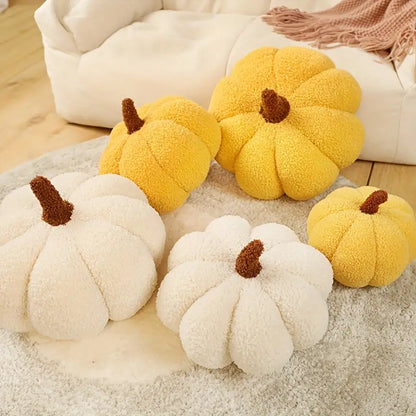 Festive Pumpkin Plush Throw Pillow — 9in, 8 Color
