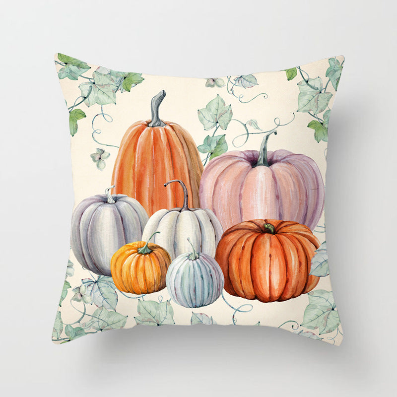 Halloween Pumpkin Pillow Cover — 18x18in, 25 Color Options