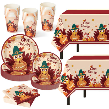 Thanksgiving Banquet Party Set — 102 Pieces, Serves 25 Guests