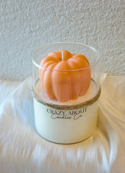 Autumn Pumpkin Soy Candle in Glass Jar — 16oz, Custom Scent & Color