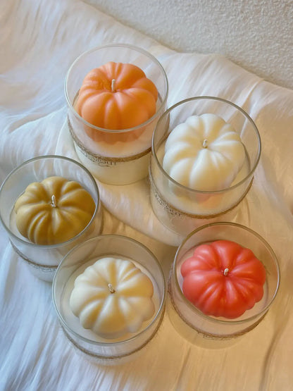 Autumn Pumpkin Soy Candle in Glass Jar — 16oz, Custom Scent & Color