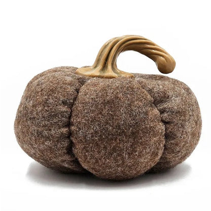 Brown Fabric Pumpkin Decor — Set of 3, 8.3x8.3x5.5"