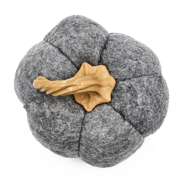Gray Fabric Pumpkin Decor — Set of 3, 8.3x8.3x5.5"