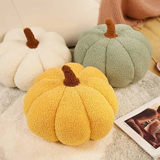 Festive Pumpkin Plush Throw Pillow — 9in, 8 Color